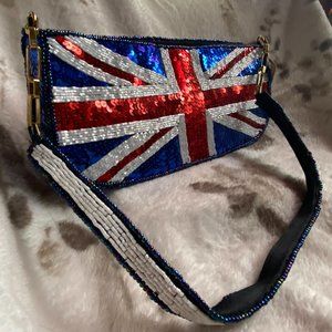 Vintage Comeco Bead & Sequin Union Jack Evening bag